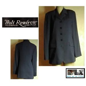 Renfrew Pinstripe Ribbed Long Blazer Size 8